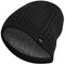 Eono Wintermütze Strickmütze Unisex-Mütze Warme Beanie Winter Mütze Weiche Cuffed Plain Hat für Damen und Herren (Acryl/Fleece-Liner, Schwarz)