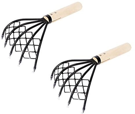 TOPBATHY 2 Stück Meeresfrüchte Krallen Rechen Edelstahl Meeresfrüchte Klauen Klauen Griff Muschel Austern Muschel Graben Werkzeug Meeresfrüchte Zubehör