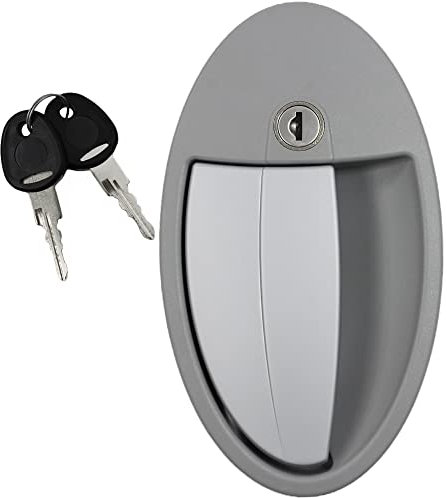 Serrure de porte extérieure pour caravane, camping-car, caravane, système FF, gris