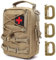 MUCHER Molle Erste Hilfe Tasche IFAK Militär Kompakt Gürteltasche EMT EDC Utility Multifunktional Bauchtasche First Aid Gürtel Bag mit 3 Haken für Outdoor Wandern Jagdcamping Training (Khaki)