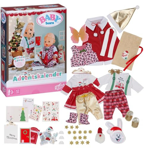 BABY born Adventskalender mit 24 Überraschungen, Puppenkleidung und Accessoires für 43 cm Puppen, 836101 Zapf Creation
