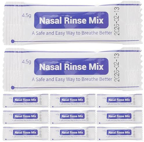 minkissy 40 Stück Salz-Pakete Nasensalz-Lösungspaket Nasenspülung Reinigungswerkzeug Salzlösung Paket für Nasenspülung (4,5 g)