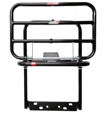 Faco Portapacchi Compatibile con Vespa PX 125 150 200 Posteriore a Ribaltina Nero