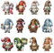 Shienfir Seasonal Wood Ornament Set Wooden Dwarf Ornaments Christmas Pendant Hanging Decorations Xmas Tree for Holiday Decor Accents Rustic Woodcut Collection 12pcs