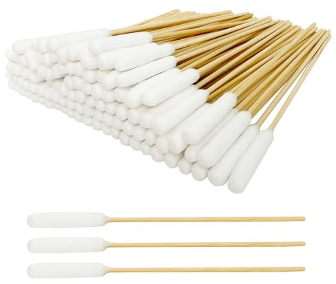 Egaageoi 100 Pcs Long Cotton Swab for Dogs Ears – 6-Inch Long Cotton Swab with Bamboo Handle for Dog Ear Cleaning, Pet Wound Care, Makeup Touch Ups, Craft Projects, and Cleaning Electronics