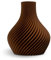 NATUMO Design 3D Vase Kunststoff „Bulba“– bruchsichere Blumenvase modern, Deko Vase mit skulpturaler Form (Braun, 24cm)