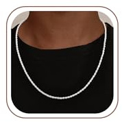 UPFAI 925 Sterling Silver Diamond Cut 3mm 4mm Rope Chain, Exquisite Men's Silver Chain Necklace, Ideal Present for Men, Dads and Boyfriends