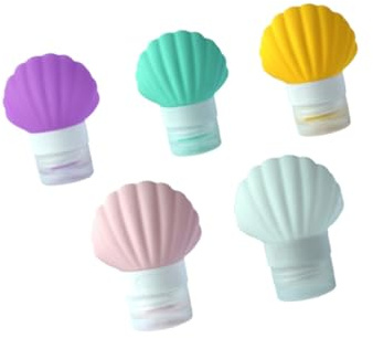 BESTYASH 5 Pièces Kit de Bouteilles en Silicone Portables 90ml Réutilisables pour Accessoires de Voyage, Flacons D'émulsion Pratiques pour Paquet Cosmétiques et Poches