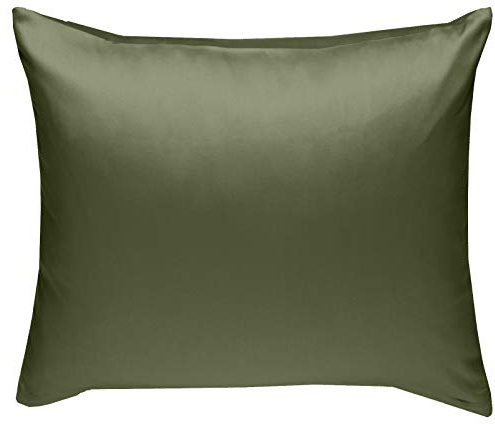 Bettwaesche-mit-Stil Mako-Satin Baumwollsatin Bettwäsche Uni einfarbig zum Kombinieren (Kissenbezug 50 cm x 50 cm, Dunkelgrün) viele Farben & Größen