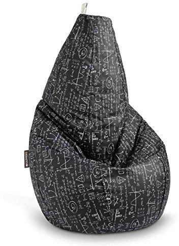 HAPPERS Puff Salón o Dormitorio Estampado School XL con Relleno Incluido