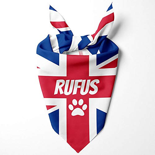 PersonaliseDog Hundehalstuch, Motiv: Großbritannien, Wales, Schottland, England, personalisierbar, wird am Halsband befestigt oder um den Hals gebunden (britische Fahne)