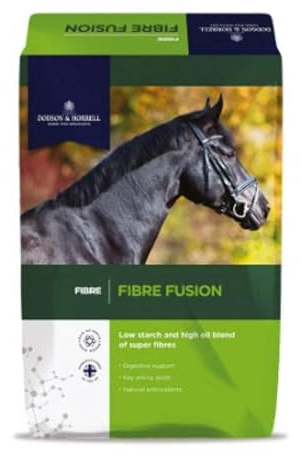 Dodson & Horrell Fibre Fusion, 16 kg | Low-starch, high-oil blend of sainfoin, alfalfa and grass with prebiotic and probiotic digestive support.