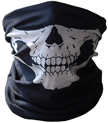 Zeagro Masque de tête de Mort Extensible, Coupe-Vent, sans Couture, Bandana, Bandeau, Couvre-Cou pour Moto en Plein air 2 pièces