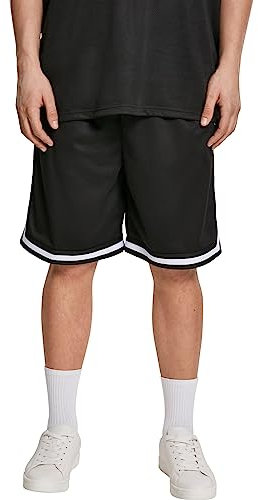 Urban Classics Herren Premium Stripes Mesh Shorts Shorts, per Pack Schwarz (Black 00007), W(Herstellergröße: M)