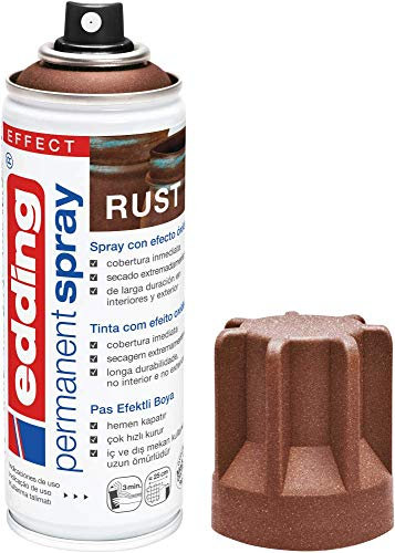 edding 5200 spray permanente - efecto óxido mate - 200 ml - pintura acrílica para decorar vidrio, metal, madera, cerámica, plástico, lienzo