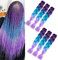 Treccine Extension Kanekalon Capelli per Treccine Africane 6 Pc Ombre Purple Jumbo Treccia extension per treccine africane Per Intrecciare I Capelli viola/blu/viola