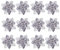 TOYANDONA 12pcs Glitter Poinsettia Christmas Artificial Flowers Christmas Tree Floral Ornaments Decorations Xmas Tree Pendant Christmas Wreath Filler (Silver)