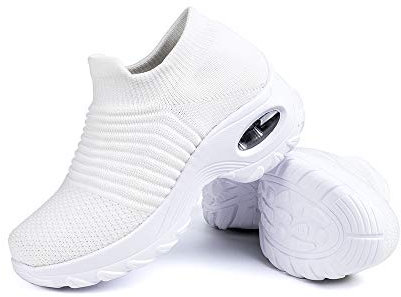 Hitmars Zapatillas Deportivas de Mujer Zapatos Running Fitness Outdoor Sneaker Casual Mesh Transpirable Comodas Calzado Blanco 2 Talla 41
