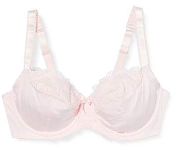 DORINA Celine - Soutien-Gorge avec Armatures pour Femme, Non Rembourré, Bonnets Moulés avec Dentelle Florale, Bretelles Réglables en Picot, Doublure en Mesh de Soutien, Rose