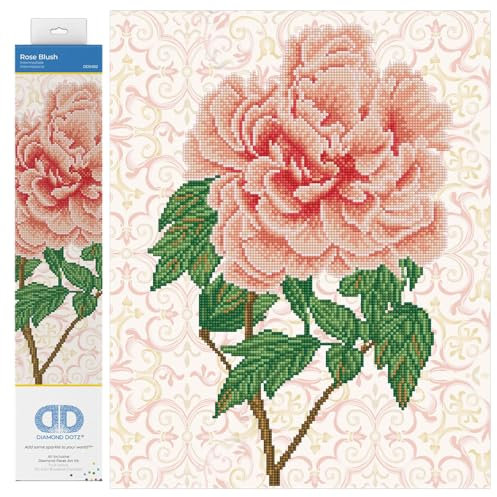 DIAMOND DOTZ Painting, Intermediate Kit, DD9, Canvas, Rose Blush, 40 x 50cm