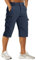 MAGCOMSEN 3/4 Hose Herren Kurz Cargohose Quick Dry Leichte Freizeitshorts Männer Sport Dreiviertel Hosen Stretch Outdoor Radhose für Jagd Angeln Trekking Dunkelblau 36