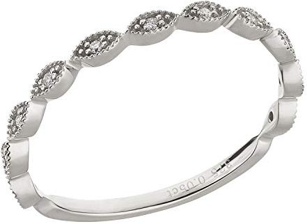 Ardeo Aurum Damenring aus 375 Gold Weißgold mit 0,05 ct Diamanten Brillant Vorsteckring Stapelring Verlobungsring Gr. 50