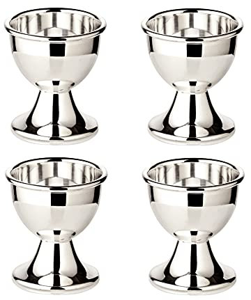 EDZARD 4 Stück Eierbecher Classo (Höhe 5 cm) schwerversilbert, Klassische Form, Silber Becher für Frühstücksei, Ostern, Frühstückstafel