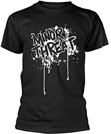 Minor Threat T Shirt Drips Band Logo Nue offiziell Herren Schwarz