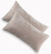 Kuscheli® 2er Set Kissenbezug im Doppelpack Cashmer Touch Fleece Kissenhülle, Sofakissen Kopfkissenbezug Kissenbezüge Couchkissen, Farbe:Taupe, Größe:2X 40x80 cm