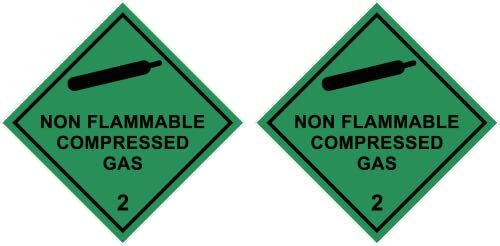 2 x starke magnetische Warnschilder mit Druckgas, 100 mm x 100 mm