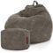Green Bean® 2er Set Indoor XXL Sitzsack + Pouf mit EPS-Perlen Füllung - Fußhocker Fußkissen Hocker Bodenkissen Liegekissen Sitzkissen Lounge Chair - Anthrazit