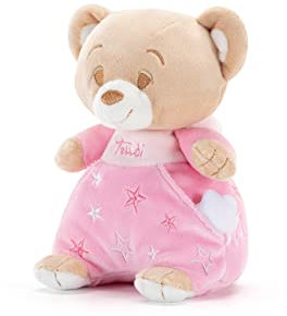 Trudi Orsetto con Vestito Rosa Peluche e Doudou per Neonati. Orsacchiotti Baby per Bambini. Regalo Neonato Primi Mesi | 12x18x11cm Taglia S | Baby Star | Modello 18175