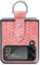 COQUE Custodia per Samsung Galaxy Z Flip 4 5G,Custodia per Telefono in Tessuto Goffrato con Anello,Cover per Samsung Galaxy Z Flip 4 5G-Rosa