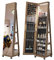 Lvifur 6LEDS Schmuckschrank mit Ganzkörperspiege,360°drehbar Spiegelschrank mit 4 Räder,abschließbar Standspiegel Schmuckorganizer mit großer Stauraum Geeignet für Schlafzimmer Wohnzimmer