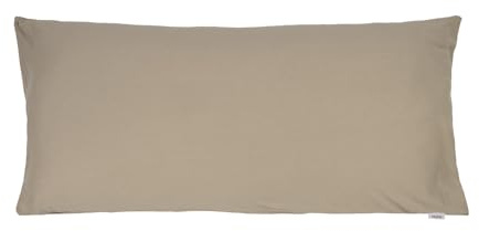 beties BasicSoft Kissenhülle ca. 40x80 cm 100% Baumwolle Jersey Kissenbezug Kopfkissenbezug für Komfort-Kissen Größe - Plaza-Taupe