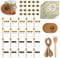 Loyaboho 20x Kreisförmig&Hexagon Mini Glas Honiggläser,45ml Marmeladengläser klein,Einmachgläser mit goldenen&schwarz Deckeln, Honiglöffel,Kraftpapier Etiketten,Mori style Siegelpapier,Bee Anhänger