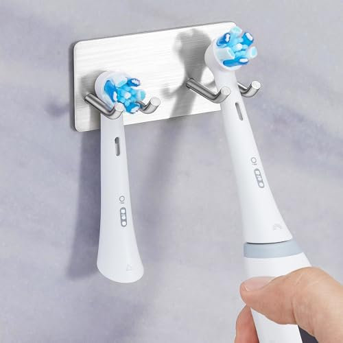 Porta Spazzolino Elettrico, Porta Testine Spazzolino Elettrico, Portaspazzolino in Acciaio inox Porta Spazzolini da Muro, Porta Rasoio Adesivo Senza Foratura Portaspazzolini per Bagno
