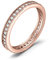 JewelryPalace Classici Anelli Impilabili Donna Argento 925 con Creato Moissanite, Eternity Anello Donna Argento con Pietre Preziose, Fedi Nuziali Matrimonio in Oro Rosa Set Gioielli Donna 9.5