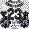 Schwarz 23. Geburtstag Dekoration, Luftballon 23. Geburtstag Deko, Schwarz Tortendeko 23 Jahre Mann, 23. Manner Frau, Deko 23. Ballons