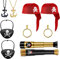 SIEBOLD 10 Stück Piratenkostüm Zubehör Set,Mit Piraten Augenmaske,Fernrohr,Halskette,Kopftuch,Ohrringe,Dekoration Zubehör für Kinderspielzeug Piratenkostüm Cosplay Party Dekoration