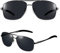 Bloomoak Polarisierte Sonnenbrille Herren Fahren Sonnenbrille 100% UV400 Schutz Polarisierte Outdoor-Sport-Sonnenbrille mit klassischen Al-Mg-Metallrahmen, grau, groß