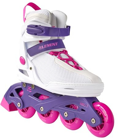 5th Element Lynx LX Roller Blade Inline Skates for Women with High Ankle Support, Adjustable Strap, 80mm Wheels, and Soft Boot Fit for Skating, Roller Derby, Street Hockey (7.0-Retro White)