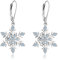 YAFEINI Schneeflocken-Schmuck-Ohrringe, 925er-Sterlingsilber, Schneeflocken-Ohrringe für Frauen und Mädchen, Weihnachtsschmuck, Geschenke (Blaue Schneeflocke 2)