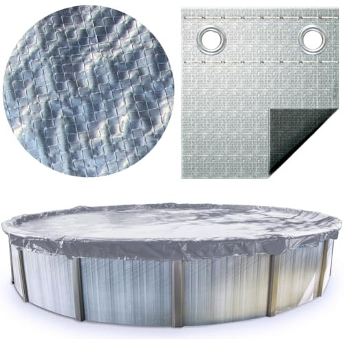 SWIMLINE HYDROTOOLS PCO142036 – Bâche d'hiver très résistante pour piscines Hors Sol | pour piscines ovales de 4,8 x 10,9 m | Taille de la Housse 6 x 10 m | Argent/Noir | Treuil et câble Inclus |