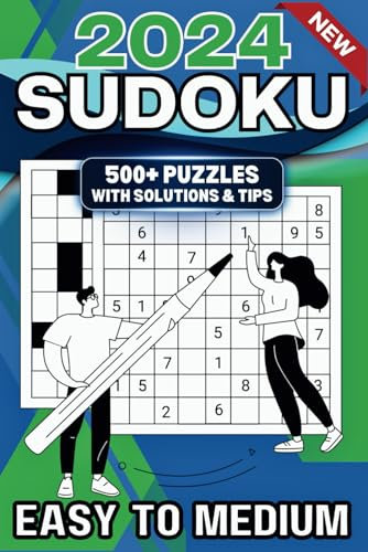 500+ Standard Sudoku Puzzles for Adults: Large Solutions with Tips | Easy to Medium from Teens to Seniors for Beginners