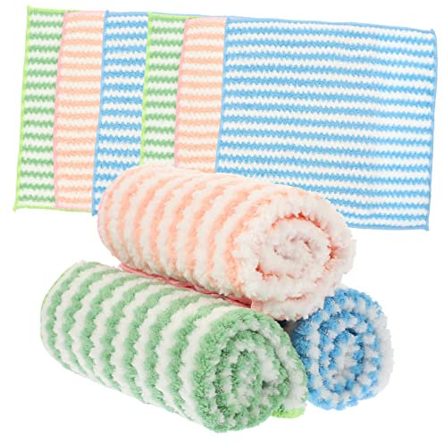 LALAFINA 10pcs Supple Dish Towels Microfiber Cleaning Cloths Dish Rags for Kitchen Water Absorbent Easy to Clean Soft Comfortable