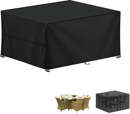 LAMUNI Abdeckhaube Gartenmöbel 140x80x75cm Tisch Abdeckung Gartentisch Wasserdicht Abdeckplanen für Gartenmöbel Plane 420D Oxford Gewebe Schutzhülle für Gartenmöbel, Loungemöbel, Rattanmöbel