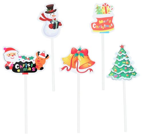 KOMBIUDA Lebensmitteldekor 5st Weihnachtsbaumspitze Weihnachtliche Essensauswahl Obstdekor Weihnachtsbaum-cupcake-topper Cupcake-dekoration Für Weihnachtsfeiern Dekorationen Nachtisch
