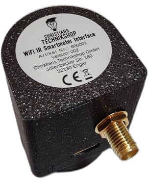 Christians Technikshop WiFi IR Smart Meter Interface mit Antennenanschluss - IR Schreib-Lesekopf für Smartmeter - WiFi - TASMOTA - MQTT