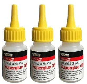 General Purpose Superglue, Versatile Adhesive, Industrial Grade General Purpose Superglue, Instant Bonding, Clear, 20 g, (Pack of 3)